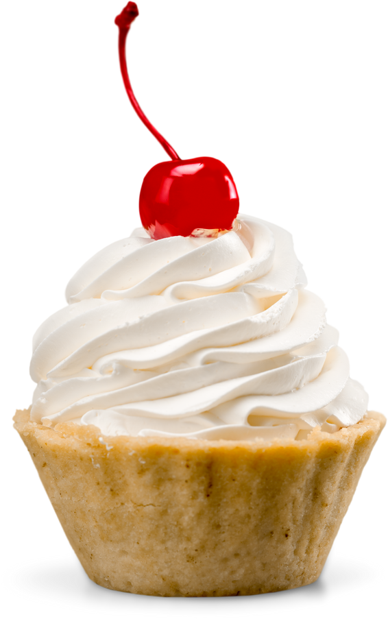 Cupcake/Dessert with Whipped Cream and a Cherry on Top - Isolated Image