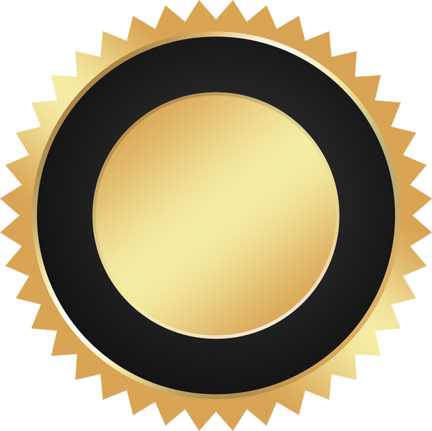 Black and Gold Seal Badge